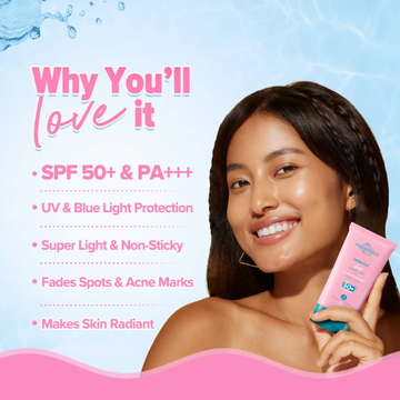 Aqualogica Radiance+ Dewy Sunscreen - SPF 50+ with Anti-Pollution Factor for Radiant, Protected Skin