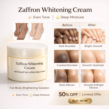 Zaffron Whitening Cream | Full Body Brightening Solution for Hands, Feet, Knees, Elbows & Underarms | Even Tone & Deep Moisture