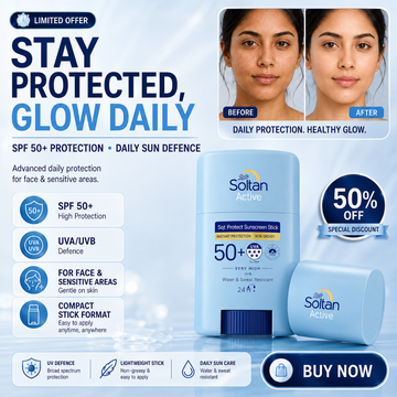 Soltan Active Sun Protect Sunscreen Stick – SPF 50+ PA++++ – Invisible, Non-Greasy, Water & Sweat Resistant – Broad Spectrum UVA/UVB Protection – For Face & Sensitive Areas – Lightweight, Hydrating