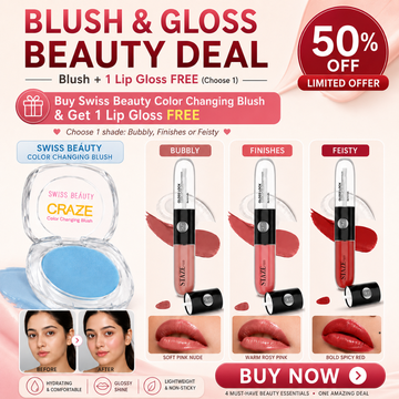 Swiss Beauty Color Changing Blush – Buy Blush Get 1 Lip Gloss FREE – pH-Activated Blush – Custom Pink Flush, Dewy Finish – Hydrating, Smooth Texture, Natural Glow
