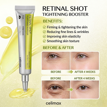 Celimax Retinal Shot Tightening Booster | 0.1% Retinal + MATRIXYL 3000 + Panthenol | Firms Skin, Reduces Wrinkles, Tightens Pores & Boosts Elasticity