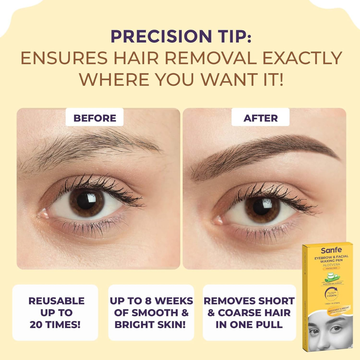 Sanfe Aloe Vera Eyebrow & Facial Waxing Pen | Precision Hair Removal, Sensitive-Skin Friendly, Post-Wax Care Included