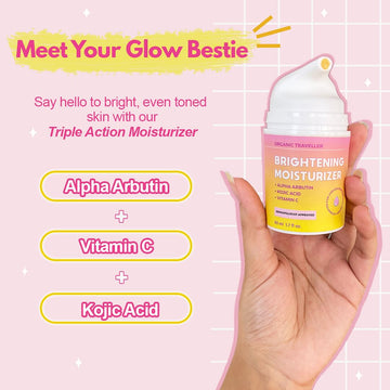 Organic Traveller Brightening Moisturizer - Instant Glow | Best for Summer