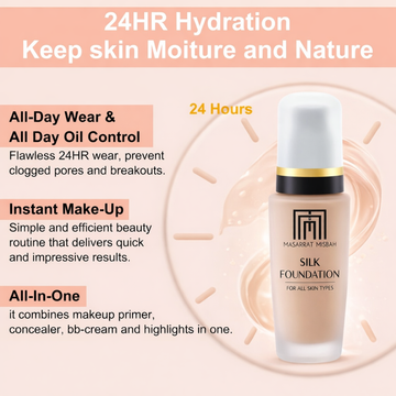 Buy MM Silk Foundation & Get Beauty blender FREE