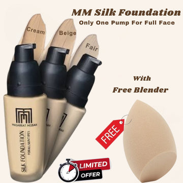 Buy MM Silk Foundation & Get Beauty blender FREE