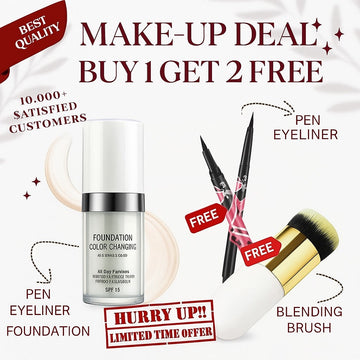 Flawless Makeup Deal: Buy 1 TLM Foundation & Get Free Blending Brush + Pen Eyeliner