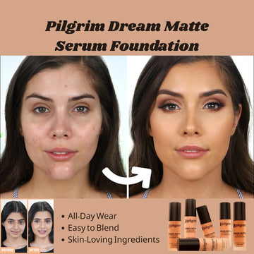 Pilgrim Dream Matte Serum Foundation with Vitamin C - All-Day, Non-Cakey Coverage for Pakistani Skin Tones